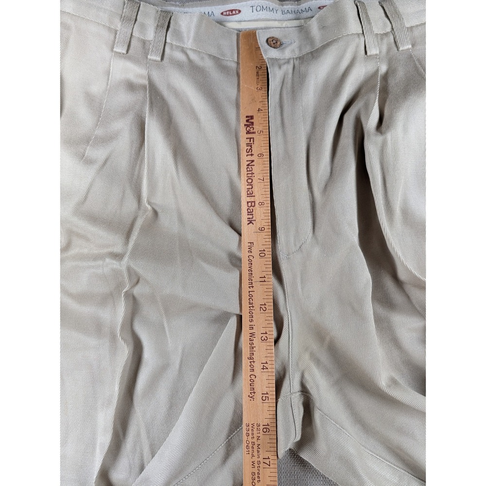 Tommy Bahama Relax Mens 40 Silk Cotton Pleated Dress Pants Beige Khaki 40x28 - Picture 9 of 9